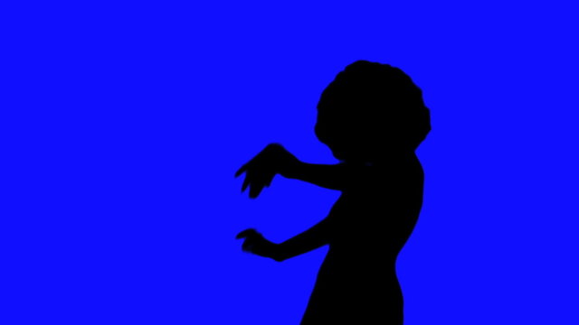 Afro chick against blue background - HD