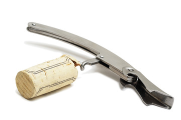 Corkscrew and cork