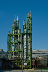 Cooling towers at a factory / industrial plant