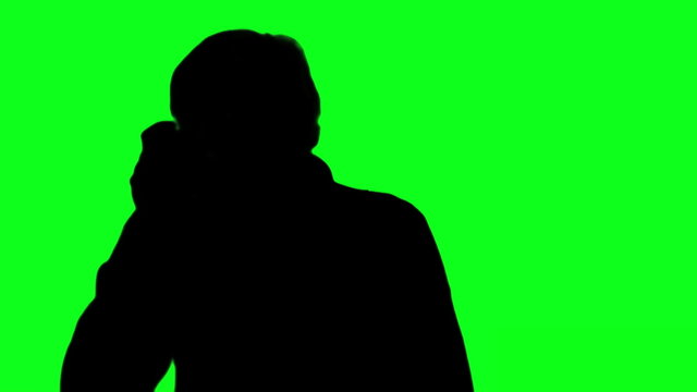 Photographer silhouette against green - HD