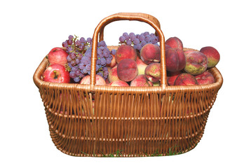 basket with fruits, koszyk z owocami - obrazy, fototapety, plakaty