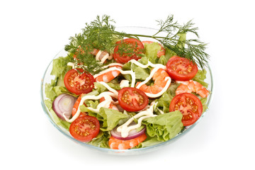 Salad from shrimps