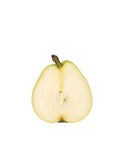 Pear cut in half