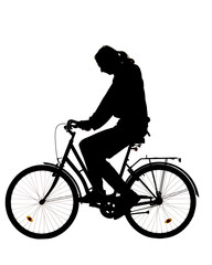 Fototapeta na wymiar Silhouette of a man on a bike