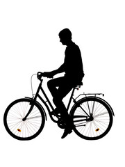 Obraz premium Silhouette of a man on a bike
