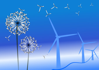 windrad mit pusteblume