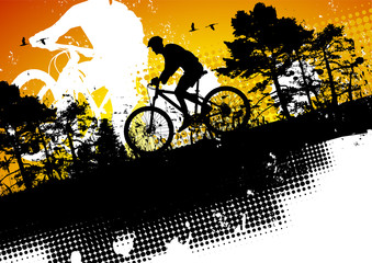 Fototapeta na wymiar Mountain bike abstract background