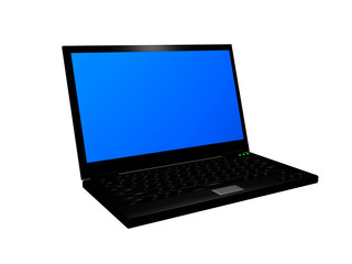 3d laptop computer isolated on white