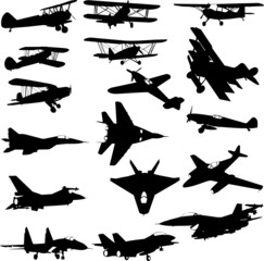 military airplanes - vector