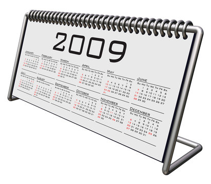 Alluminium and Chrome Desktop calendar 2009