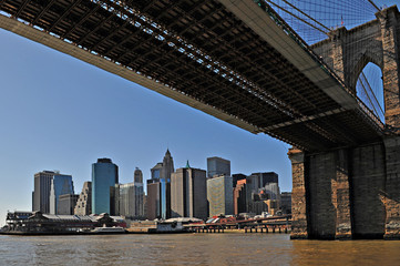 Obraz premium Nowy Jork Brooklyn Bridge i Manhattan