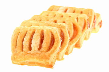 Puff with apricot jam