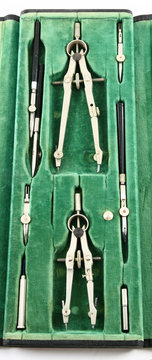 Old use drafting tools set