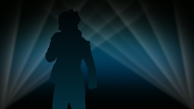 Woman dancing in spotlight