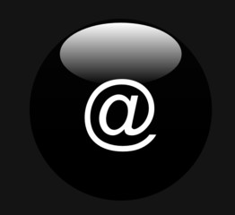 boule 3D arobasse noir fond gris