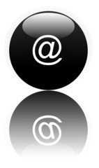 Obraz premium boule 3D arobasse noir reflet