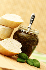 baguette and pesto