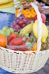 basked filled with fruits