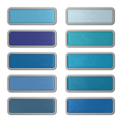 Ten shiny editable webbuttons of glass and steel
