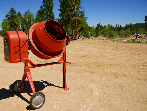 Cement Mixer On A New Construction Site