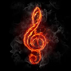 Wall murals Flame Fire treble clef