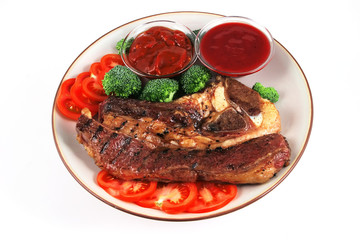 served roast steak