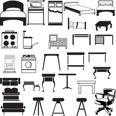 Collection of editable vector furniture