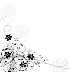 coin floral noir et &eacute;toiles