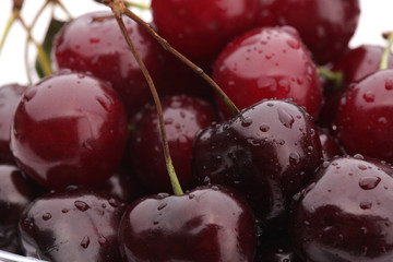 heap cherry on white background