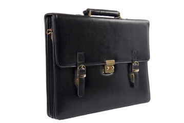 black leather briefcase