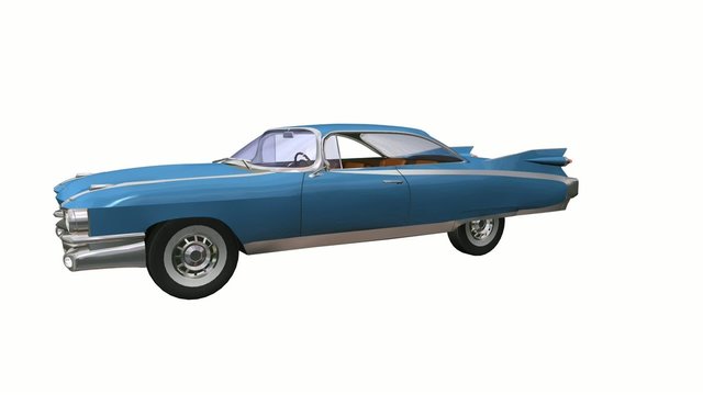 retro car rotation 360 animation loop HD1080