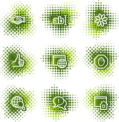Internet web icons, green dots series