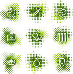 Medicine web icons, green dots series