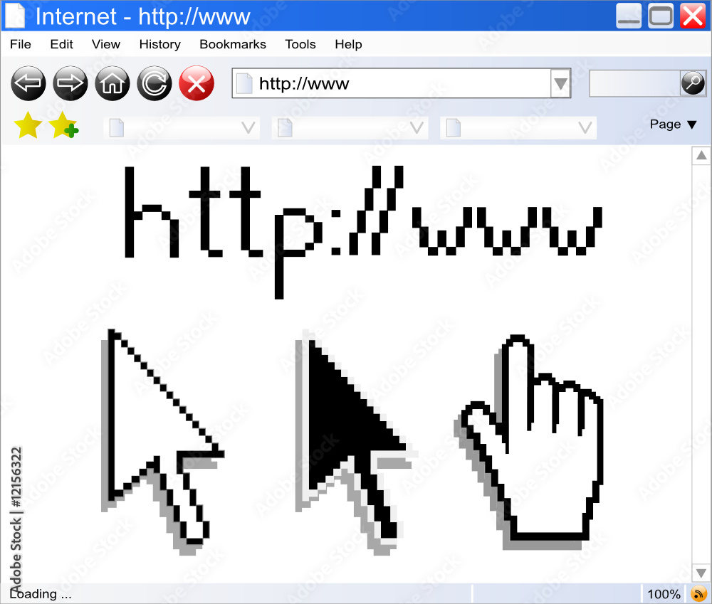 Wall mural vector internet browser with computer pointers