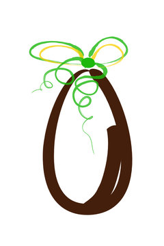 recommend clip art: Uovo di pasqua con fiocco verde
