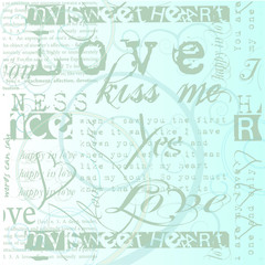 Typografie mit Herzmuster