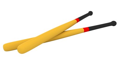 Two baseball bats isolated on white