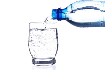 Filling fresh water isolated on white