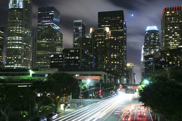 Naklejka premium Los Angeles city at night