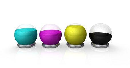 CMYK ink globes