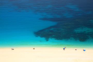 Turquoise sea, white sand