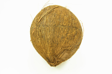 Fruit of Coconut palm tree with coconut hear.