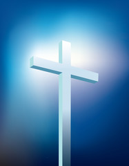 Christian cross with light