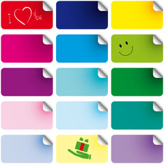 Set of color stickers