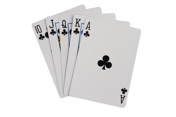 club royal flush isolated on a white background