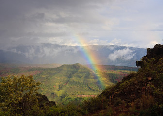 Rainbow over Waimea Canyon on Kauai