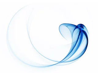 Crédence de cuisine en verre imprimé Vague abstraite abstrait bleu dynamique sur blanc