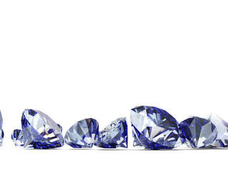 A close up of a diamond over a white background