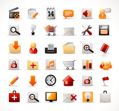 website and multimedia icons set
