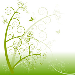 Hellgrün Floral Kringel